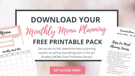 monthly menu planning free printables