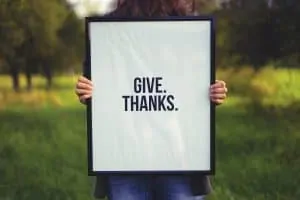 Giving thanks ourselves is essential in teaching our kids gratitude.