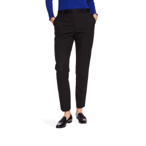 Dark trousers are a perfect piece to flatter any body shape.