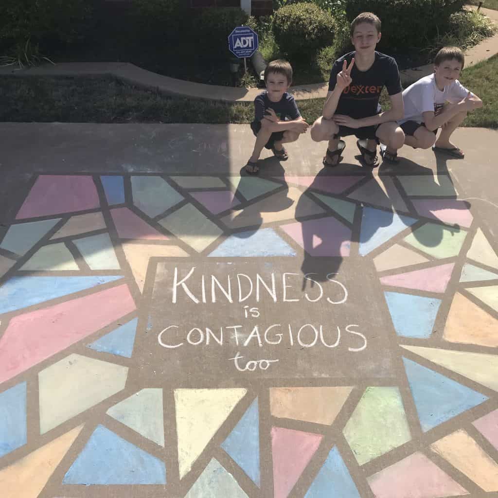 Sidewalk chalk mosaic success!