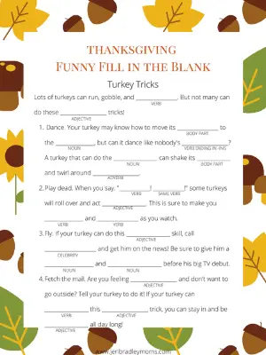 thanksgiving mad libs are fun for everyone