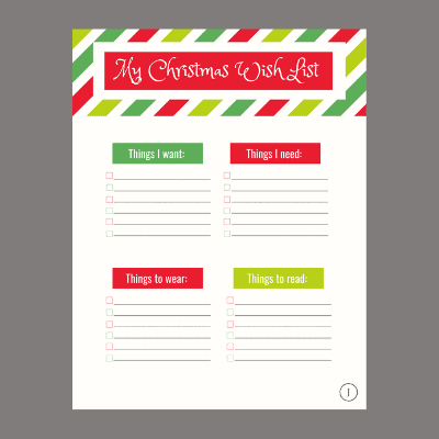 4 christmas gift rule printable wish list