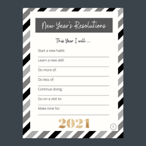 new year's resolutions page