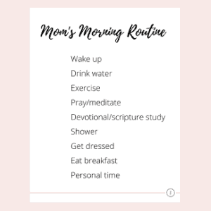 mom morning routine