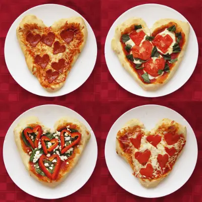 heart shaped pizzas