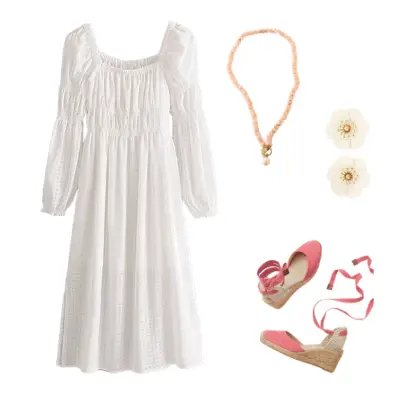 white peasant spring dress