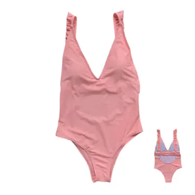 pink one-piece swimsuit