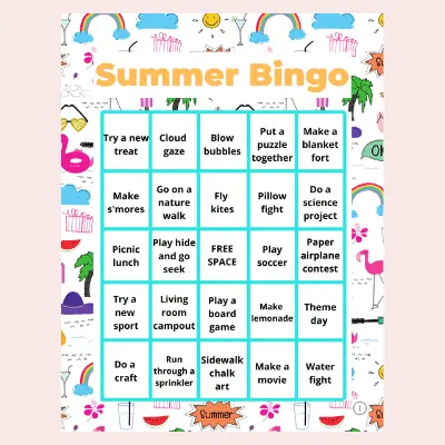 summer bingo printable