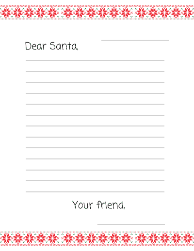 christmas sweater letter to santa printable templates