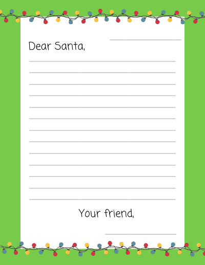 green christmas lights letter to santa printable