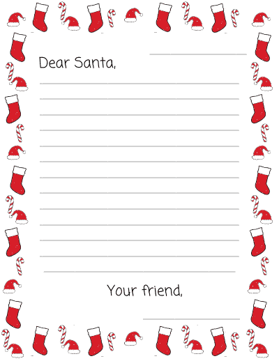 santa hat letter to santa printable
