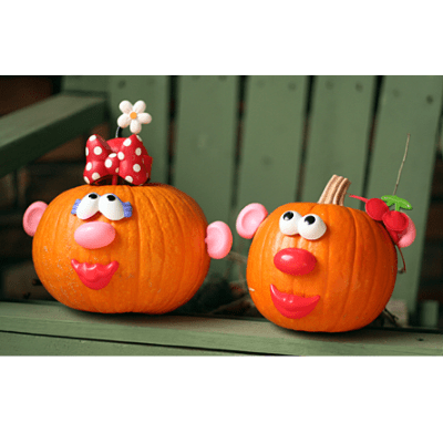 mr and mrs potato head pumpkins
