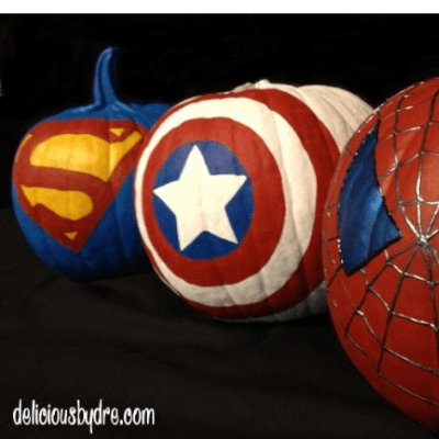 painted Marvel pumpkins