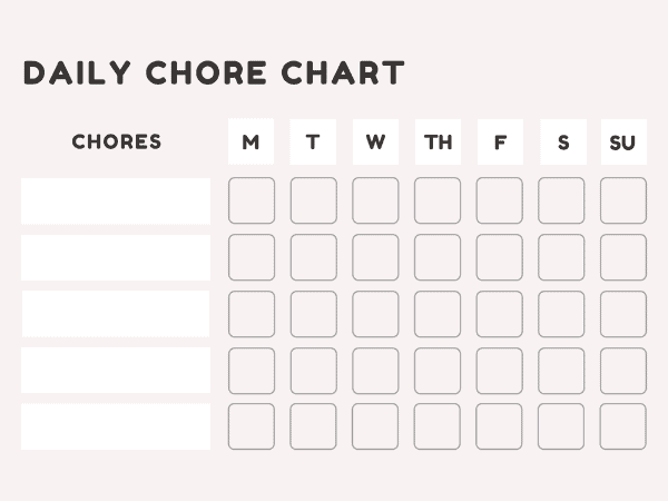minimalist chore chart