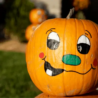 painted pumpkin jack o lantern