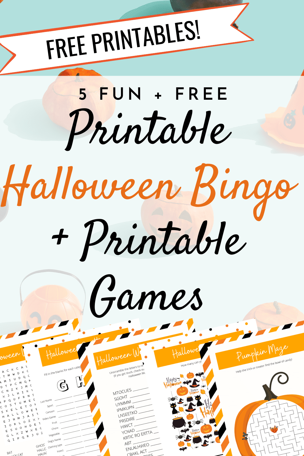 Halloween Bingo Free Printable (+ 5 More Adorable Halloween Games!)