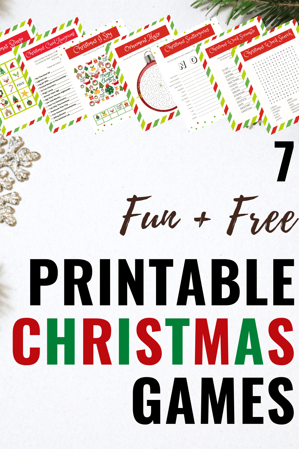 7 Free Printable Christmas Games That Your Kids Will  Love