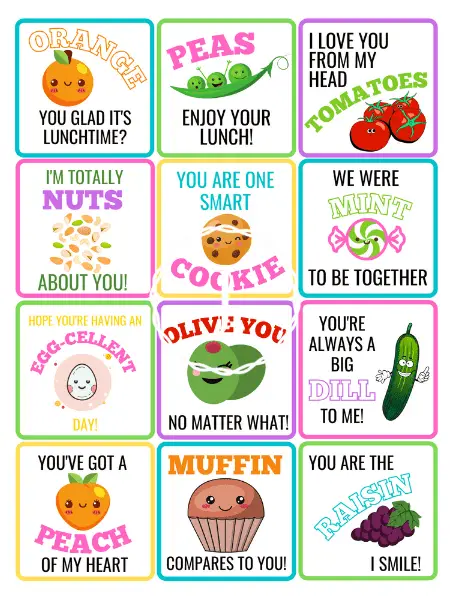 food pun lunchbox notes