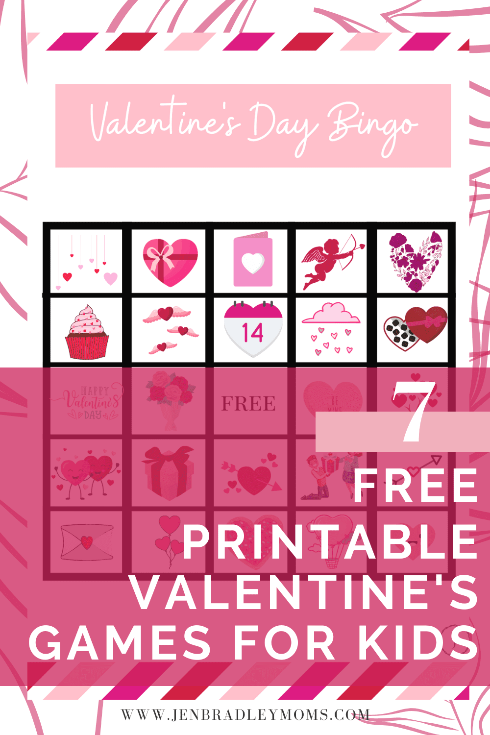Free Valentine\'s Bingo Printable + 5 Fun Valentine Printable Games for Kids
