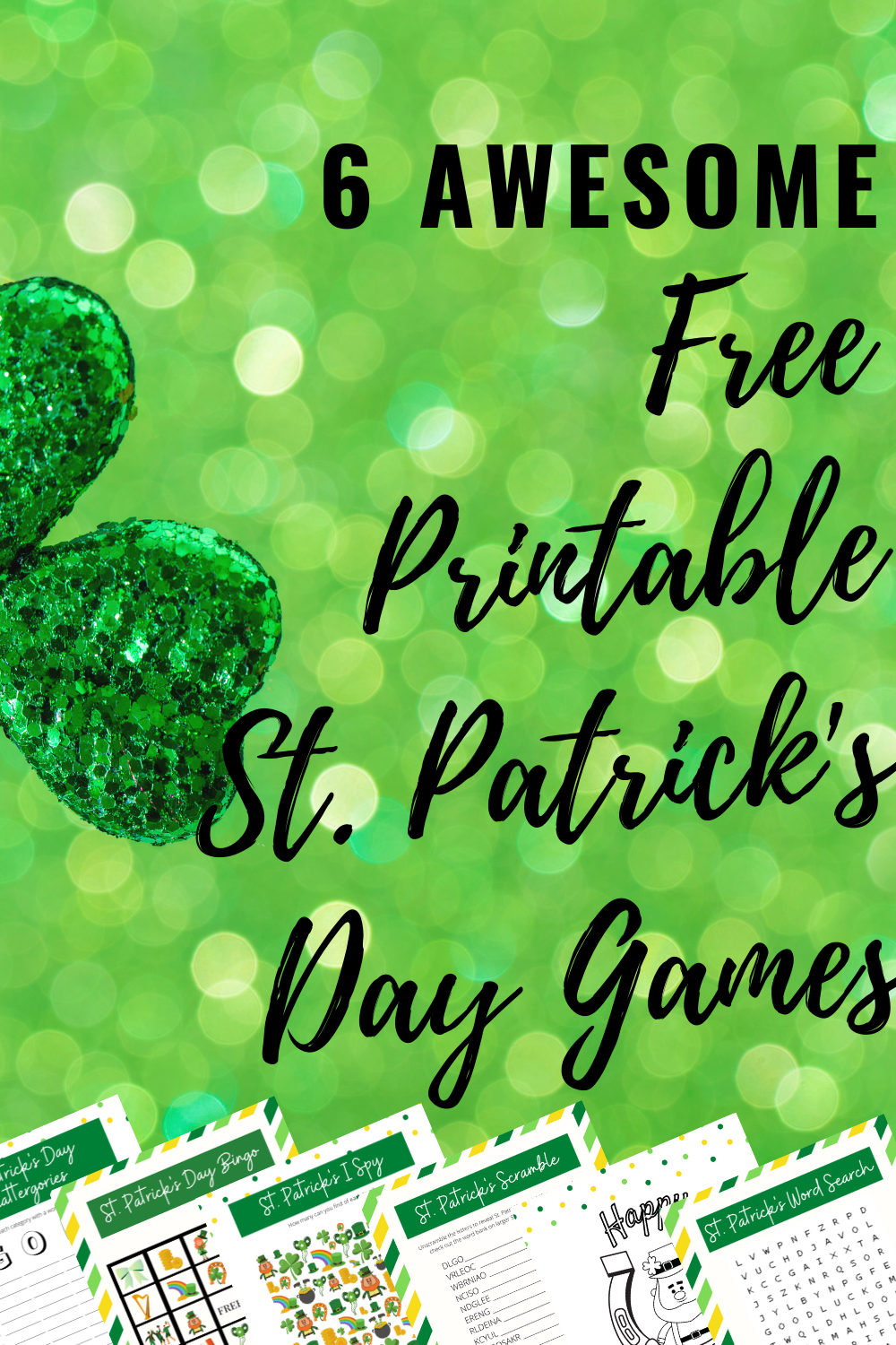 St. Patrick\'s Day Bingo Cards + 5 Free Printable Games