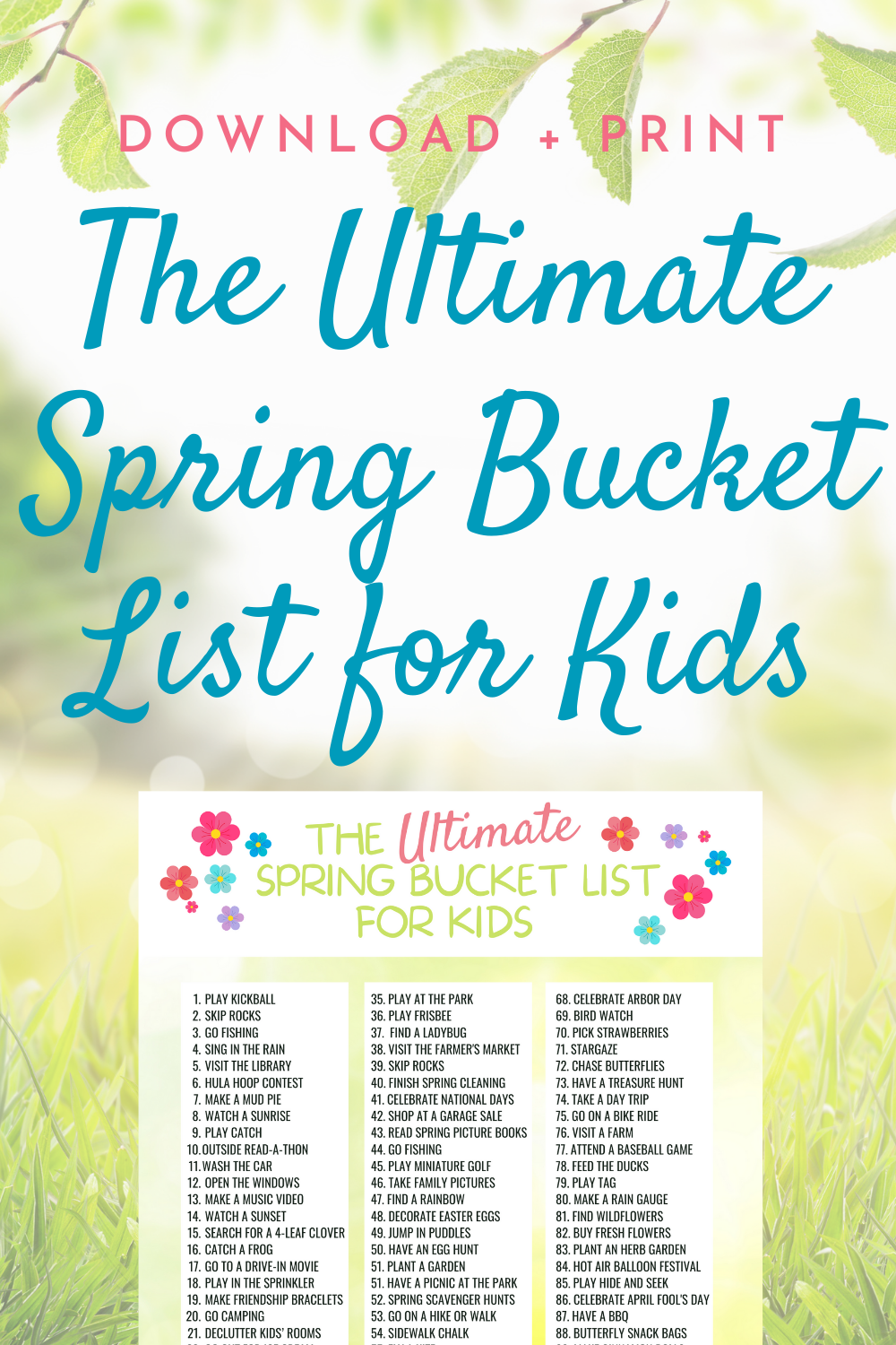 101 Spring Bucket List Ideas Your Kids Will Love