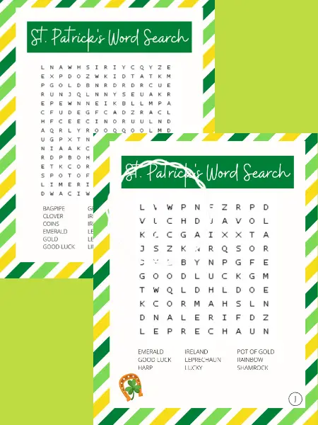 st. patrick's day word search