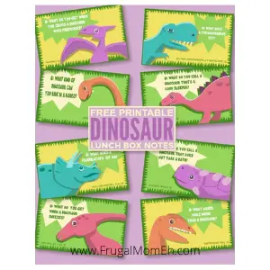 dinosaur lunch box cards