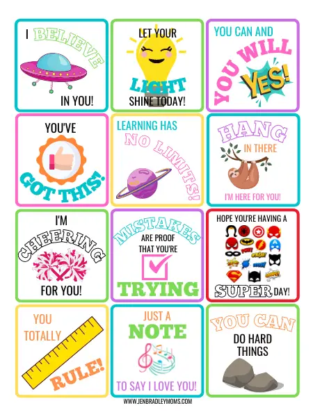back to school lunch box notes