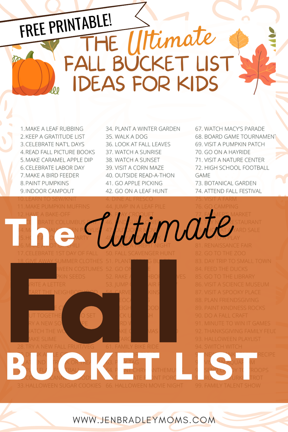 Fall Bucket List - 125 Awesome Things to Do With Your Kids This Fall
