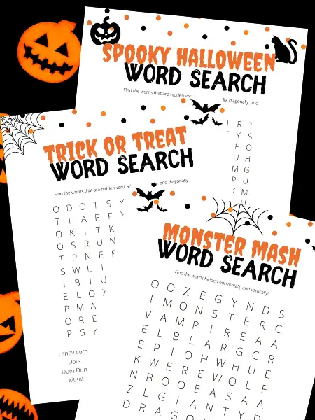 free halloween word searches for kids