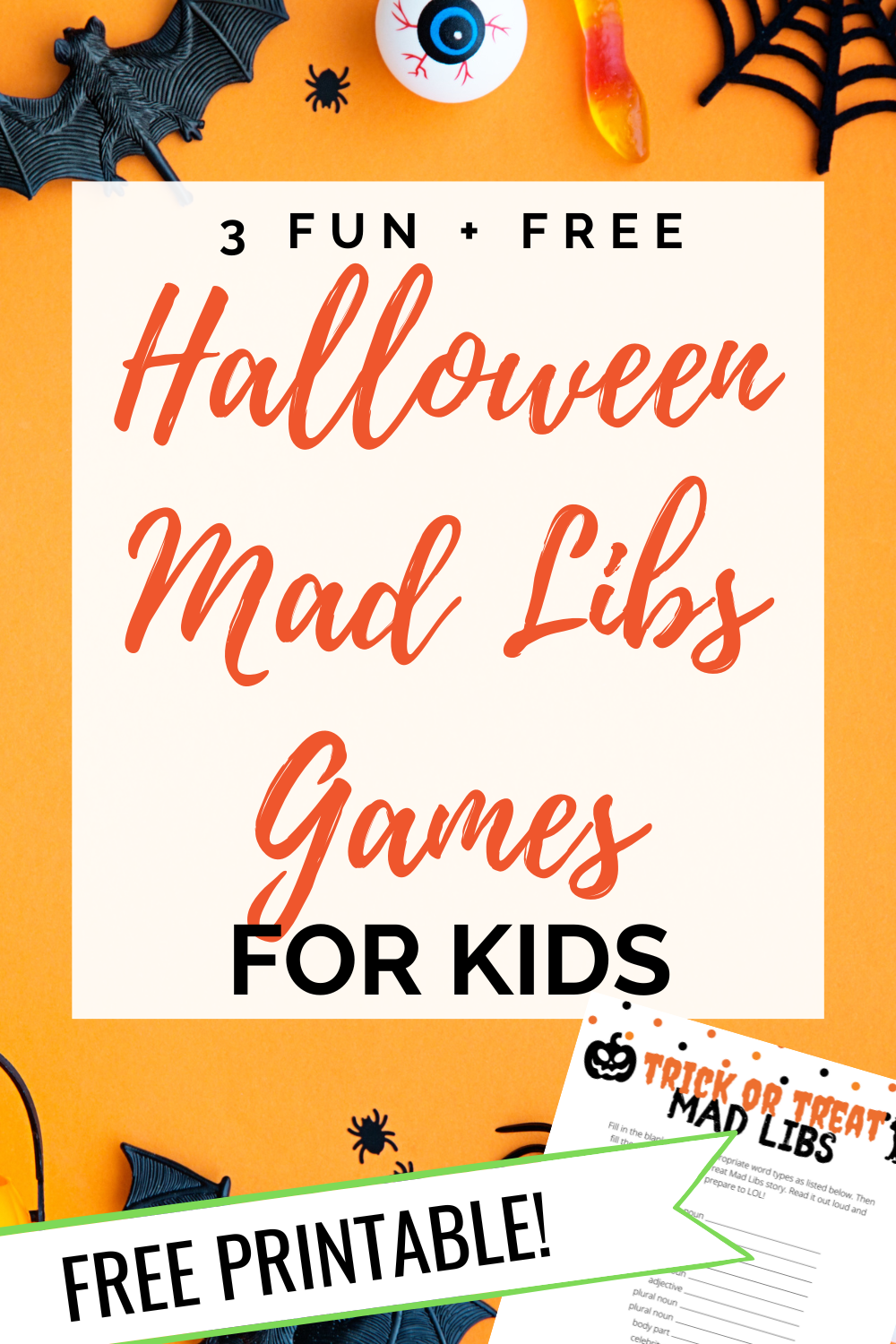 3 Fun and Free Halloween Mad Libs Stories for Kids